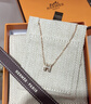 愛馬仕（HERMES）項鏈女Mini Pop H琺瑯吊墜女士玫瑰金鏈條鎖骨鏈送女友七夕送禮 淺褐色玫瑰金H147992FO55 曬單實拍圖