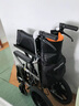 魚躍（yuwell）輪椅車折疊輕便老人專用多功能輕型癱瘓坐便代步手動(dòng)推車H051 [小輪助推款]H056C-鋁合金-折背 曬單實(shí)拍圖