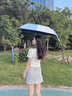 左都（ZUODU）全自動(dòng)遮陽(yáng)傘防曬防紫外線(xiàn)黑膠太陽(yáng)傘晴雨兩用男女折疊防回彈雨傘 【碎冰藍(lán)】收傘防回彈+專(zhuān)業(yè)防曬 曬單實(shí)拍圖