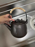 塘墨軒黑陶1.5升燒水壺大壺口復(fù)古陶瓷煮茶壺電陶爐煤氣明火提梁養(yǎng)生壺 黑砂大夕陽(yáng)壺+智能木紋電陶爐 曬單實(shí)拍圖