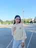 班尼路衛(wèi)衣女裝連帽重磅長袖潮流短款上衣服小個子女生顯瘦時尚秋冬新款 杏#竹葉熊貓K 【綿柔親膚】 M 曬單實拍圖