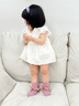 GOBABYGO丹麥嬰兒羊毛花邊襪子兒童男女童秋冬季防滑地板襪寶寶1-3歲學(xué)步 木玫瑰色 6-12月 曬單實(shí)拍圖