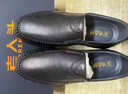 老人頭2025年秋冬新款加絨保暖真皮高檔中老年休閑皮鞋軟皮軟底手工皮鞋 黑色61030 42 曬單實(shí)拍圖