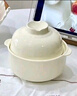 幾物森林 陶瓷碗雙耳碗泡面碗學(xué)生宿舍大湯碗家用一人食帶蓋勺奶油白800ml 曬單實(shí)拍圖