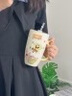 DEATKN海綿寶寶陶瓷馬克杯女生可愛(ài)帶蓋吸管杯子大容量辦公室早餐喝水杯 黃色好朋友-580ml 送杯刷吸管刷【彩盒裝】 曬單實(shí)拍圖