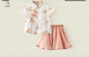 漢宮優(yōu)品女寶寶漢服套裝短袖唐裝夏季薄款分衣服兩件套超仙國風(fēng)女童旗袍 絲綢之路 100 曬單實(shí)拍圖