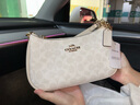 蔻馳（COACH）25新款女包 Teri 新款經(jīng)典老花手提腋下包單肩斜挎包送女友 送禮 粉筆白CV933-IMXU5（25新款） 長(cháng)24cm 寬8cm 高15cm 曬單實(shí)拍圖