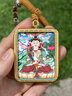 青藏源西藏純手繪扎基拉姆黃黑財(cái)神大黑天文殊菩薩藥師佛小唐卡佛牌吊墜 虛空藏菩薩生肖?；⑹刈o(hù)神4*5cm1 曬單實(shí)拍圖