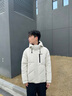 LEEREDPOI連帽羽絨服男2025冬季百搭保暖外套男美式休閑寬松可脫卸袖上衣服 米白色 XL （136-155） 曬單實(shí)拍圖
