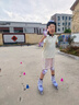 361°兒童輪滑鞋初學(xué)者男童女童溜冰鞋閃光輪旱冰鞋尺碼可調(diào)節(jié) 紫色L碼 曬單實(shí)拍圖
