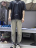 POUM男裝聯(lián)名秋季微喇牛仔褲男寬松直筒垂感褲子男百搭闊腿拖地休閑褲 SXNZ-720淺藍色 XL 【身高170-175體重135-150斤】 曬單實(shí)拍圖