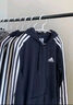 adidas休閑連帽拉鏈夾克外套男裝秋季阿迪達斯官方輕運動(dòng)GK9032   黑色/白   L 曬單實(shí)拍圖