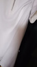ELLE法式一字領(lǐng)設計感寬松短袖女2025夏新款休閑拉鏈通勤小眾T恤 白色 S 曬單實(shí)拍圖