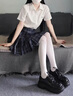 京荔娜英倫風(fēng)厚底小皮鞋女2026春季新款時(shí)尚樂(lè )福鞋女日系JK配裙子單鞋女 黑色【亮光】 37 (235mm) 曬單實(shí)拍圖