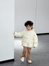 幼歌（YOUGE）嬰幼兒冬季新款三防保暖紅嘴雁羽絨服寶寶連帽面包服潮 米白 90 cm 曬單實(shí)拍圖