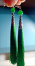 贏(yíng)夫人（Mrs win）古風(fēng)流蘇耳環(huán)長(cháng)款氣質(zhì)耳墜度假旅游旅拍復古風(fēng)耳飾女 墨綠 曬單實(shí)拍圖