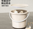 五月花臉盆水桶套裝 加厚塑料手提清潔洗衣泡腳桶家用學(xué)生宿舍儲水3件套 曬單實(shí)拍圖