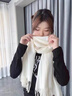 CinvaiKrose韓版圍巾女2025新款秋冬季保暖加厚圍脖披肩百搭男生日圣誕禮物 白色【生日禮物可代寫(xiě)心意賀卡】 曬單實(shí)拍圖