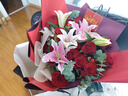 來一客鮮花速遞玫瑰百合鮮花送女友老婆生日禮物全國同城配送 19朵紅玫瑰粉百合花束 曬單實拍圖