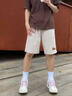 名創(chuàng)優(yōu)品（MINISO）短褲夏季男純棉運動港風復古韓版休閑褲時尚潮流夏季男士五分褲潮 卡其(m咖色質(zhì)感褲前左下標) XL /180(100%純棉運動短褲) 曬單實拍圖