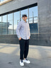 TOMMY HILFIGER【免燙】25新款秋冬男裝商務(wù)休閑正裝條紋長(zhǎng)袖襯衫外套40181 藏青白條紋0A4 M （推薦：135-150斤） 曬單實(shí)拍圖