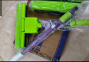 妙潔膠棉拖把家用卡槽型膠棉頭 免手洗滾輪式擠水海綿拖把拖布墩布 原裝拖把+3通用頭【共4頭】 曬單實(shí)拍圖