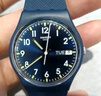 斯沃琪（Swatch）瑞士手表 紳士藍2.0 雙日歷開(kāi)學(xué)禮物石英男女腕表考試表 SO28N702 曬單實(shí)拍圖