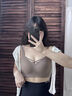 蘭繆內(nèi)衣女小胸聚攏收副乳防下垂顯大2025新款固定杯無鋼圈無痕文胸罩 咖啡色+香檳白 XL 120-135斤38/85ABC 曬單實拍圖