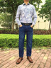 羅蒙男士牛仔褲秋冬季加絨厚款休閑彈力中青年直筒寬松爸爸裝長(cháng)褲子 20520/A07B藍色【常規】 32 曬單實(shí)拍圖