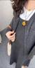 苒琦媽咪孕婦裝春秋裝2025新款時(shí)尚長(zhǎng)袖開(kāi)衫上衣寬松顯瘦連衣裙慵懶風(fēng)套裝 灰色兩件套 L 曬單實(shí)拍圖