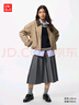 優(yōu)衣庫女裝寬褶中裙/半身裙裙子25秋冬新款479916 08 深灰色 M /160/68A 曬單實拍圖