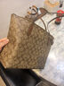 蔻馳（COACH）【品牌直供】禮物女士中號單肩托特包卡其棕色4455IME74 曬單實(shí)拍圖
