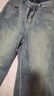 森馬（Semir）森柔牛仔牛仔褲女涼感闊腿褲25夏顯腿長(zhǎng)褲子109325124006 曬單實(shí)拍圖