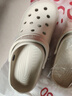 名創(chuàng)優(yōu)品（MINISO）洞洞鞋女男夏季外穿沙灘涼鞋防滑厚底踩屎感包頭涼拖鞋骨白38-39 曬單實(shí)拍圖