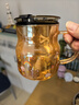 拜杰高硼硅牛奶杯早餐杯水杯杯子小熊玻璃水杯帶蓋帶吸管500ML 曬單實(shí)拍圖