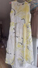 朗姿歐洲EiLEEN ELITEE100苧麻印花連衣裙設計感夏季新款 檸檬黃色 L 曬單實(shí)拍圖