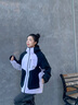 波司登（BOSIDENG）七夕禮物25新【疊變】鵝絨沖鋒衣羽絨服男女同款外套B250331360 黑色/礫石紫8056/641880MB XS 155/80A 體重約100斤以內(nèi) 曬單實拍圖