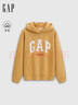 GAP女裝2025秋季新款撞色Logo寬松抓絨套頭連帽衫衛衣上衣792499 黃色 S (160/84A) 亞洲尺碼 曬單實(shí)拍圖