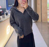 三彩2025秋季新款顯瘦套頭針織衫毛衫寬松大翻領(lǐng)簡(jiǎn)約長(zhǎng)袖休閑M 深邃灰預(yù)售[付款15天內(nèi)]發(fā) L 165/88A 曬單實(shí)拍圖