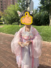 萌乎朧朧月·女童漢服中秋中國(guó)風(fēng)長(zhǎng)裙兒童超仙古風(fēng)襦裙紫色送披帛 110 曬單實(shí)拍圖