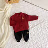 G.DUCKKIDS小黃鴨嬰幼兒周歲禮服男寶寶冬裝新年裝嬰兒拜年衣服唐裝喜慶套裝 新年生日套裝【上衣褲子】 80 身高70-80cm 曬單實(shí)拍圖