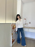 森馬（Semir）外套女秋短款蕾絲寬松蝙蝠袖棉麻立領(lǐng)2025小清新夾克10A525108002 曬單實(shí)拍圖