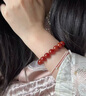 中國(guó)黃金（CHINA GOLD）10mm紅瑪瑙手串男女串珠手鏈飾品轉(zhuǎn)運(yùn)珠本命情人節(jié)生日禮物送女友 【今/次日達(dá)】10mm紅瑪瑙手串 曬單實(shí)拍圖