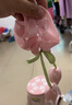 春季新款甜美百搭郁金香花朵大腸發(fā)圈感氣質頭繩扎高馬尾發(fā)飾 郁金香飄帶發(fā)圈-粉色 曬單實拍圖