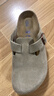 BIRKENSTOCK勃肯德國進口男女款牛皮絨面革軟底Boston包頭拖鞋 灰色窄版560773 38 曬單實拍圖