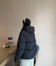 高梵黑金鵝絨服機能5.0四格2025新款短款泡芙加厚女士羽絨服 黑色 M 曬單實(shí)拍圖