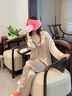 金三塔真絲睡衣女100%桑蠶絲外穿涼感兩件套睡褲居家服禮物 [熱薦]19姆米香妃色 XL 曬單實(shí)拍圖