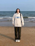 燦圖重磅卡通印花連帽衛(wèi)衣女春秋季寬松潮流美式上衣外套情侶休閑帽衫 白灰色 L 【建議100-120斤】 曬單實拍圖