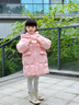 鴨鴨（YAYA）兒童羽絨服男女童新款加厚冬裝中長款連帽中小童裝寶寶外套GM 粉色 110cm 曬單實(shí)拍圖