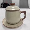 宜杯子 汝窯開(kāi)片茶杯個(gè)人商務(wù)辦公杯過(guò)濾泡茶杯陶瓷水杯茶水分離杯400ml 米黃汝窯天福辦公杯-四件杯 曬單實(shí)拍圖